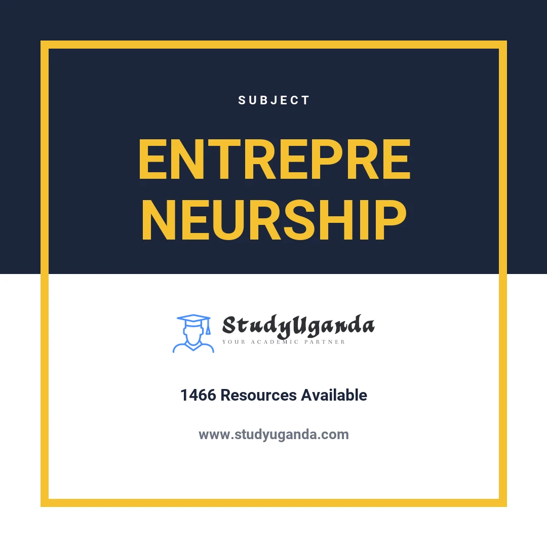Subject Entrepreneurship Category Card