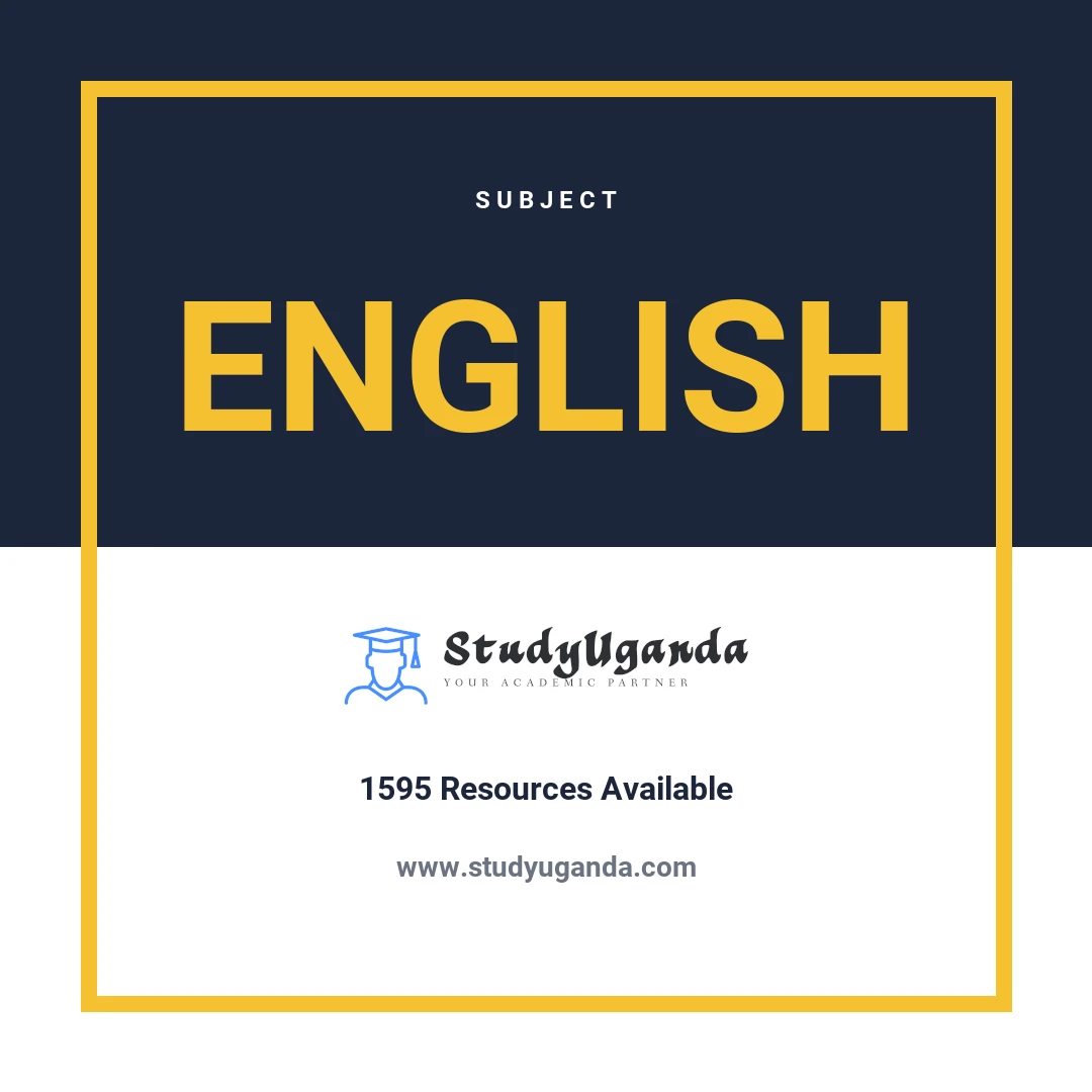 Subject English Category Card
