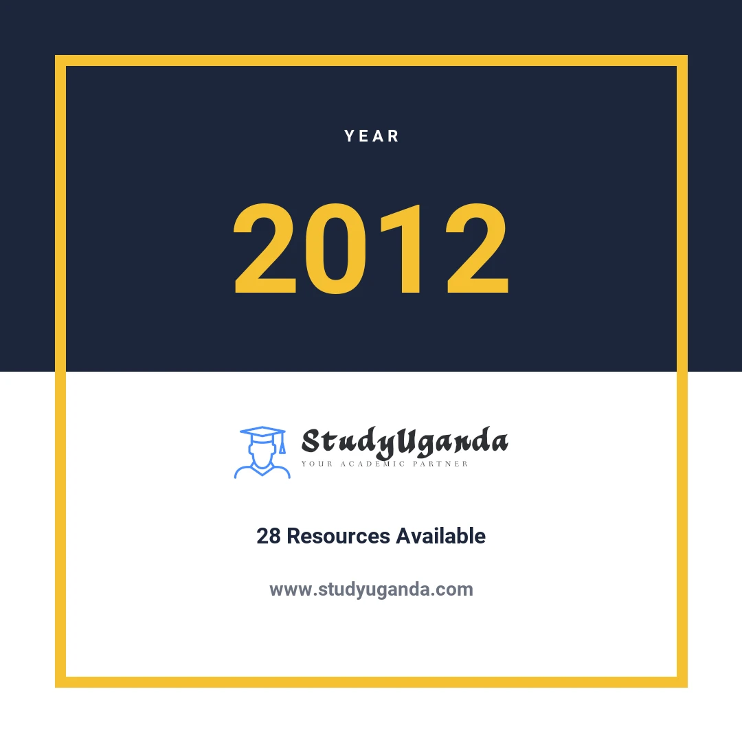 Year 2012 Category Card