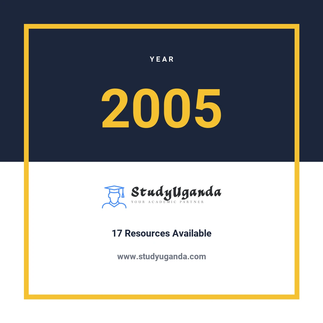 Year 2005 Category Card
