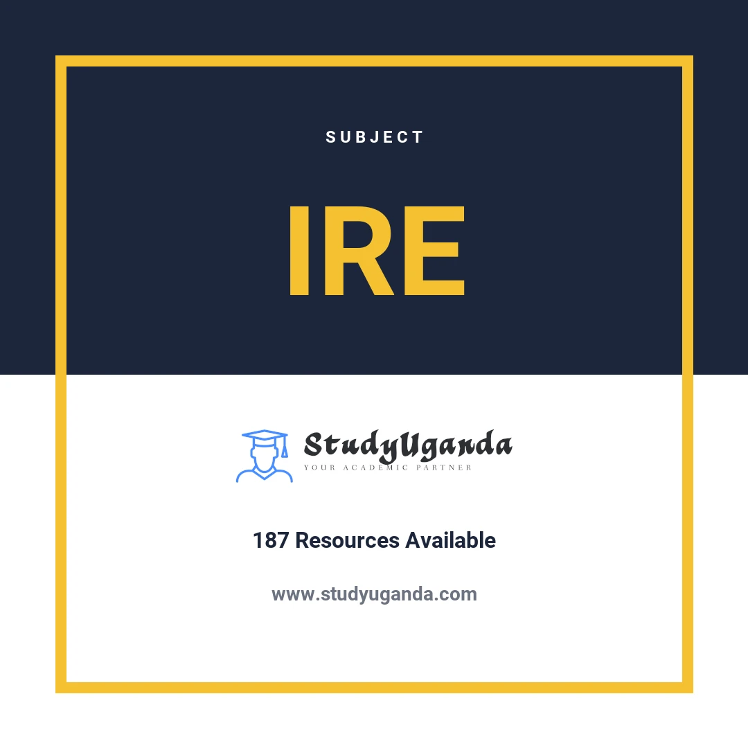 Subject IRE Category Card