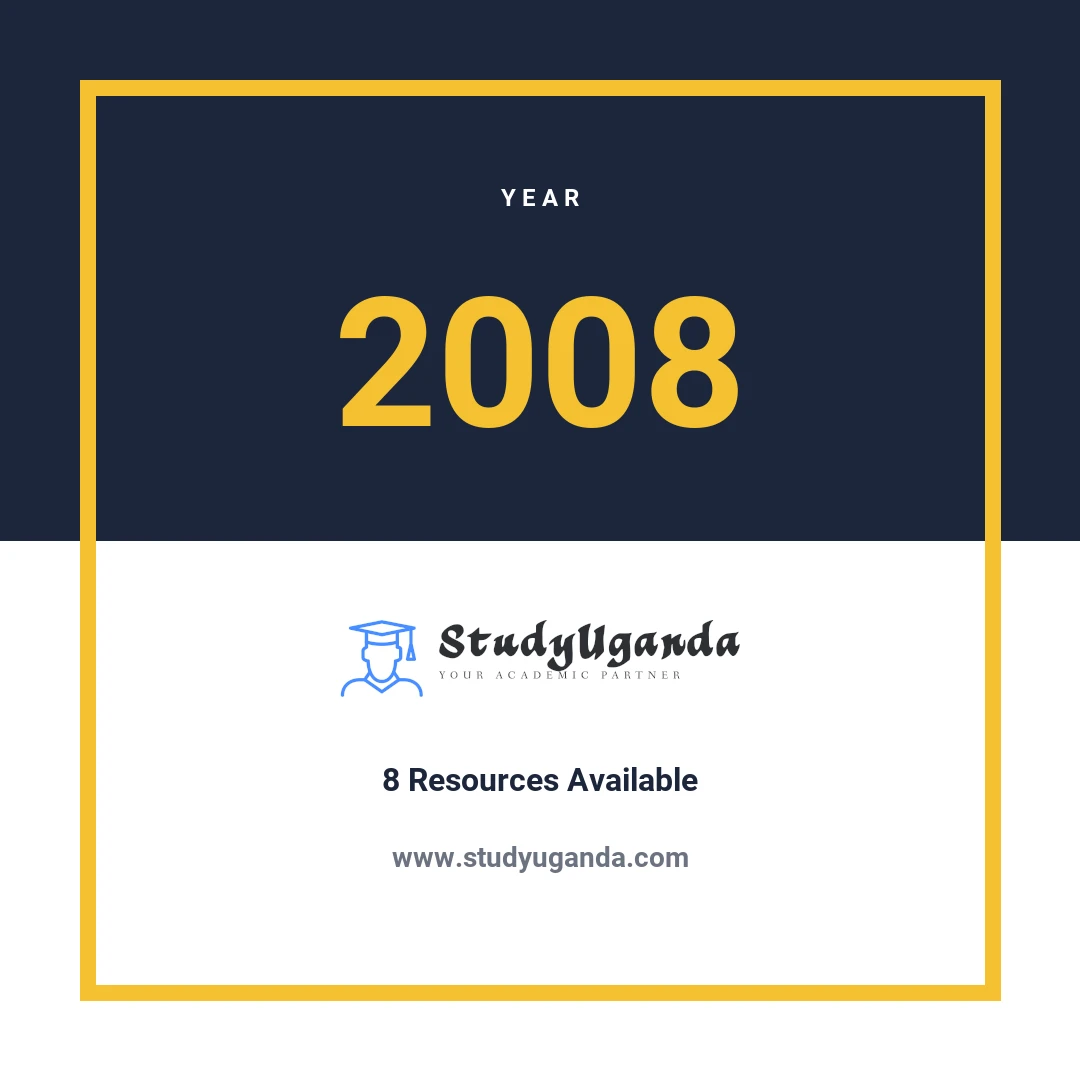 Year 2008 Category Card