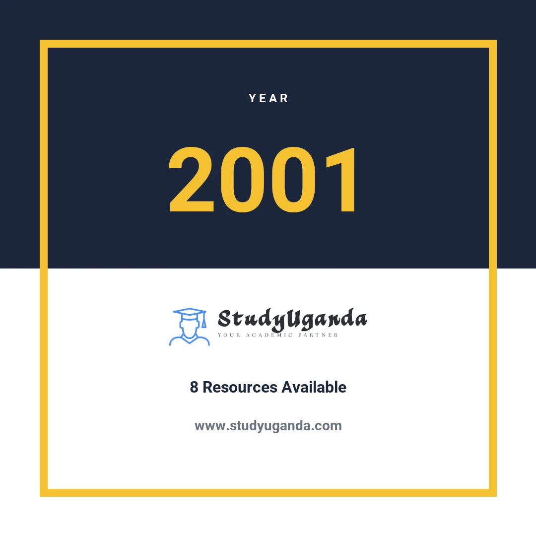 Year 2001 Category Card