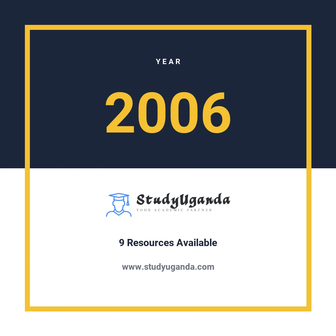 Year 2006 Category Card
