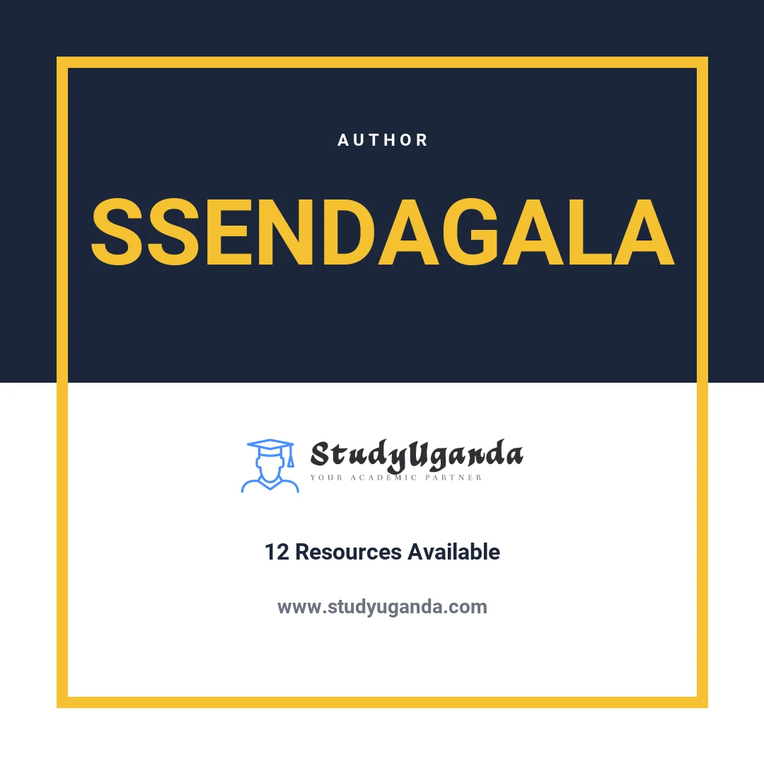 Ssendagala 0705675676 Author Category Card